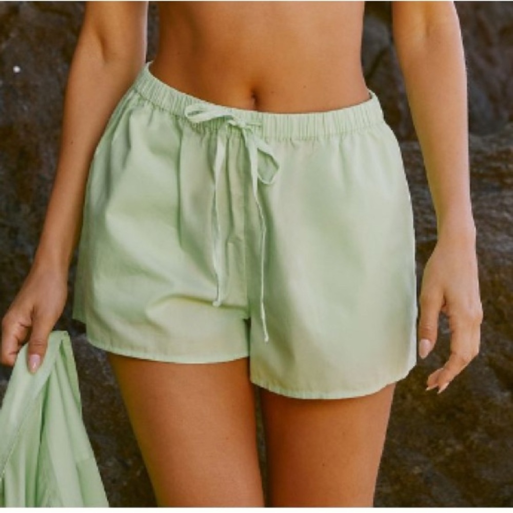 NWT Anthropologie Poplin Drawstring Shorts/Lime/Women’s Small